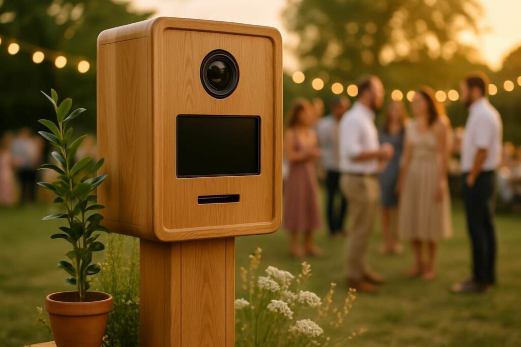Découvrez notre photobooth en bois, alliant élégance naturelle et design raffiné, parfait pour sublimer vos événements et capturer des moments inoubliables.