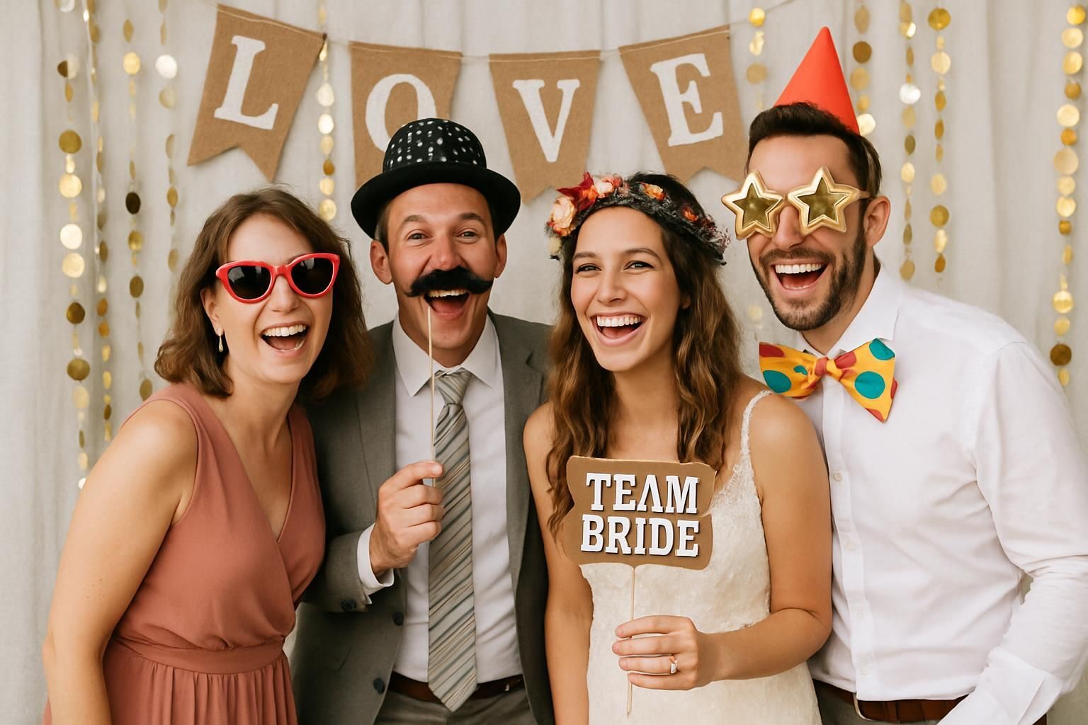 Découvrez notre sélection d'accessoires photobooth pour mariage et créez des souvenirs inoubliables avec vos proches lors de votre grand jour.